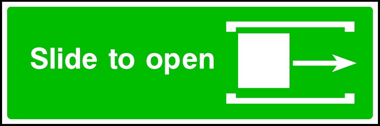 Slide To Open Signs and Stickers
