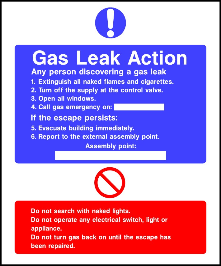 Gas Leak Signs and Stickers