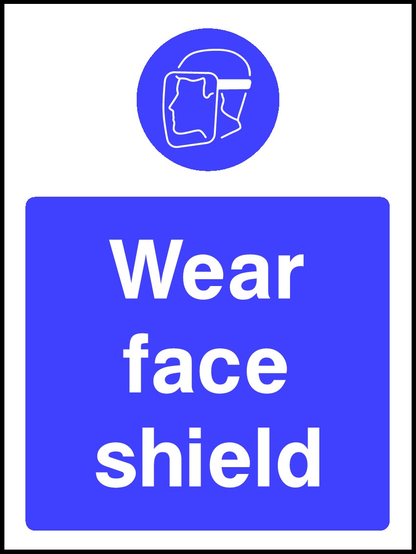 Wear Face Shield Signs and Stickers