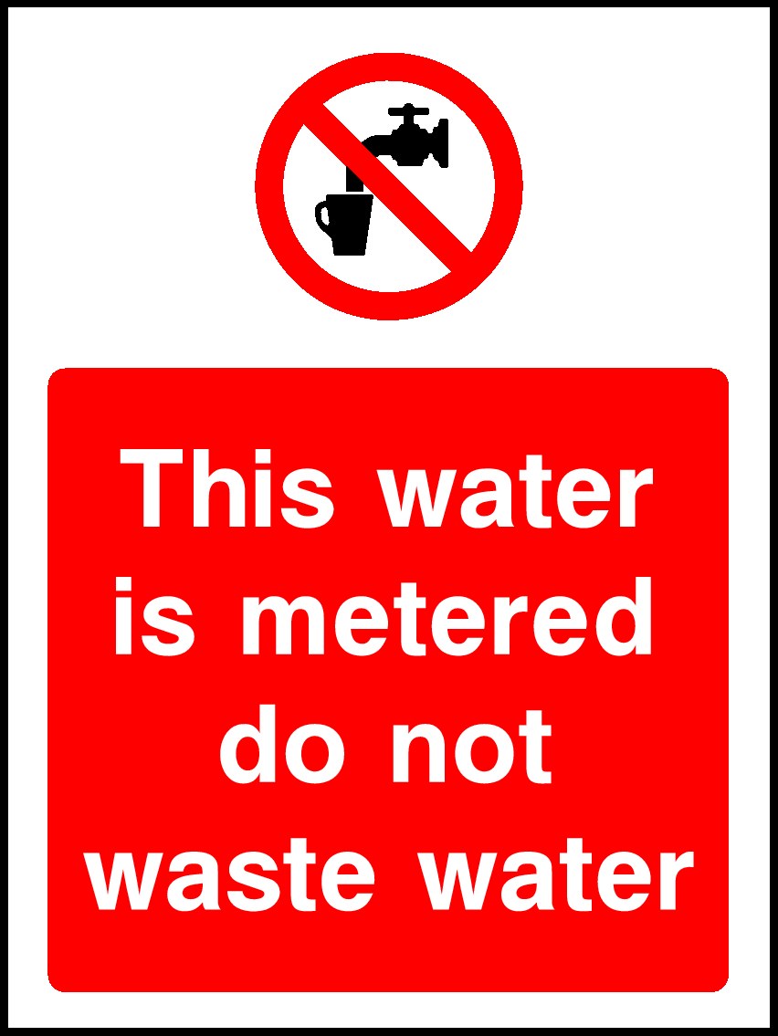 Do Not Waste Water Signs and Stickers