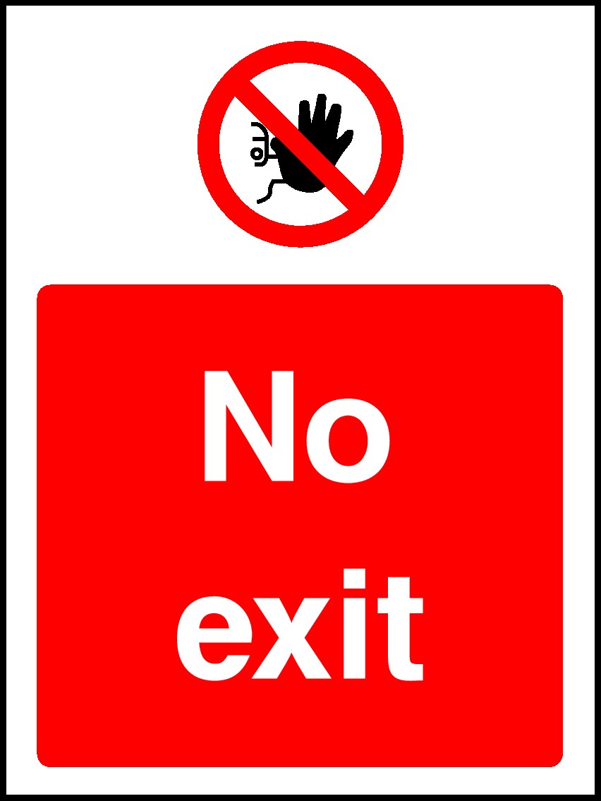 No Exit Signs and Stickers