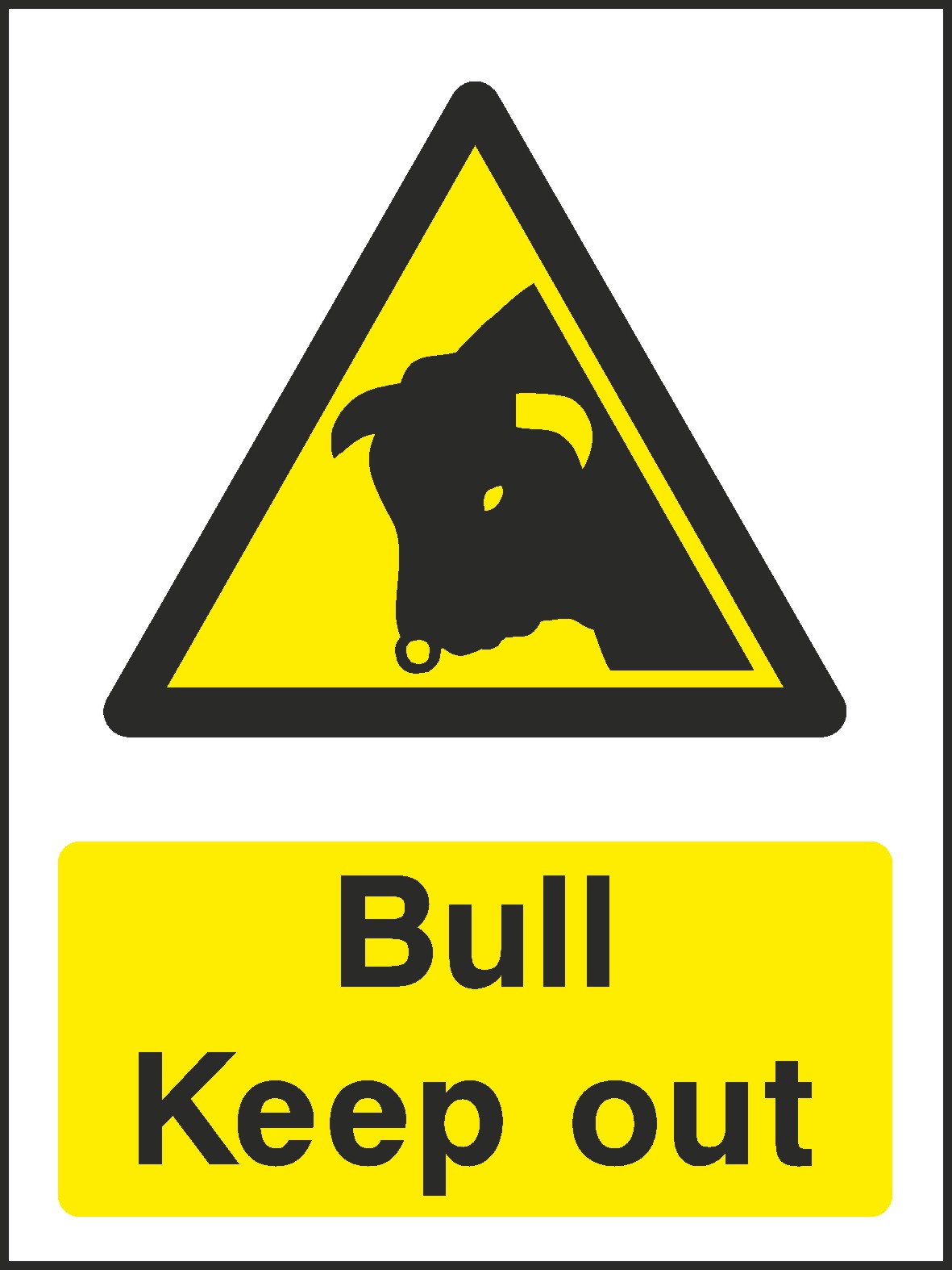 Bull Keep Out Signs and Stickers