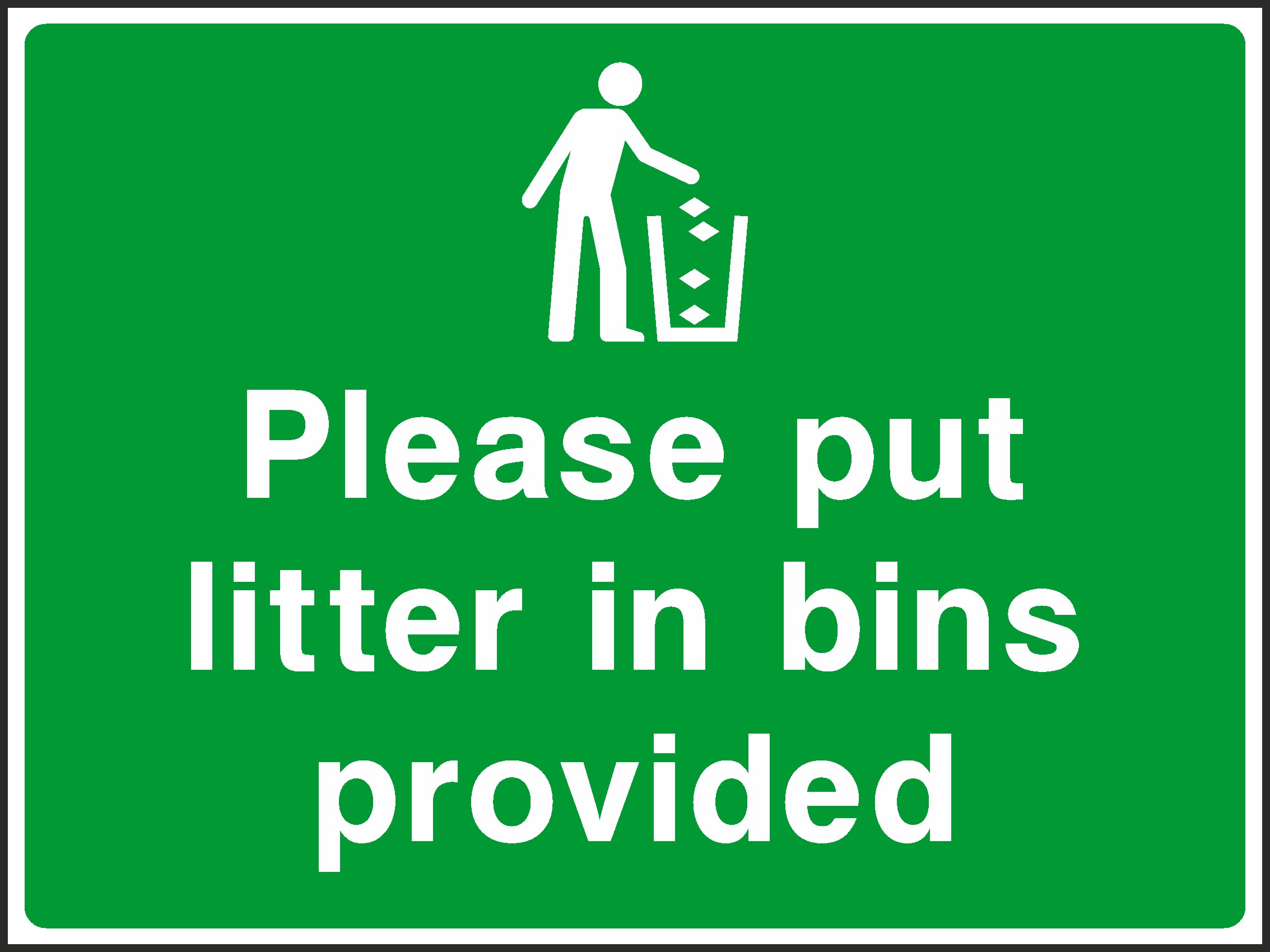 Put Litter In Bins Signs and Stickers