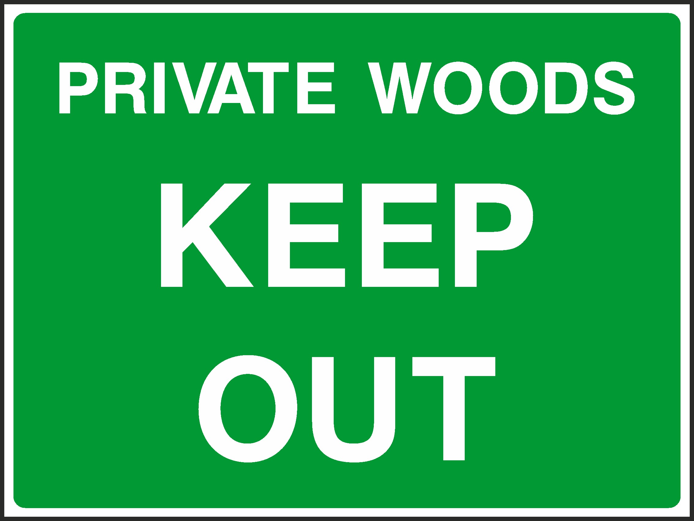 Private Woods Keep Out Signs and Stickers