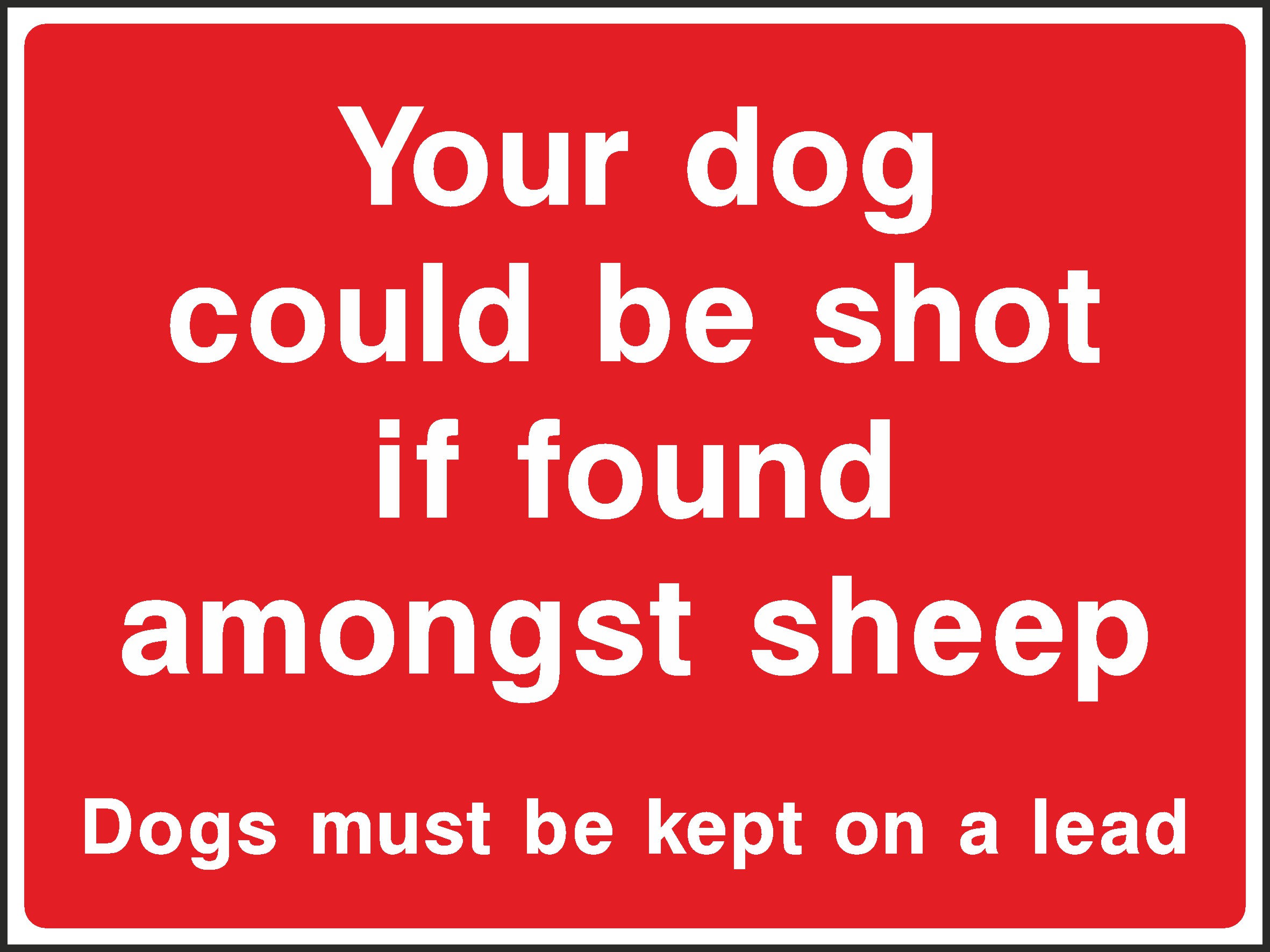 Dogs Must Be Kept On Lead Signs and Stickers