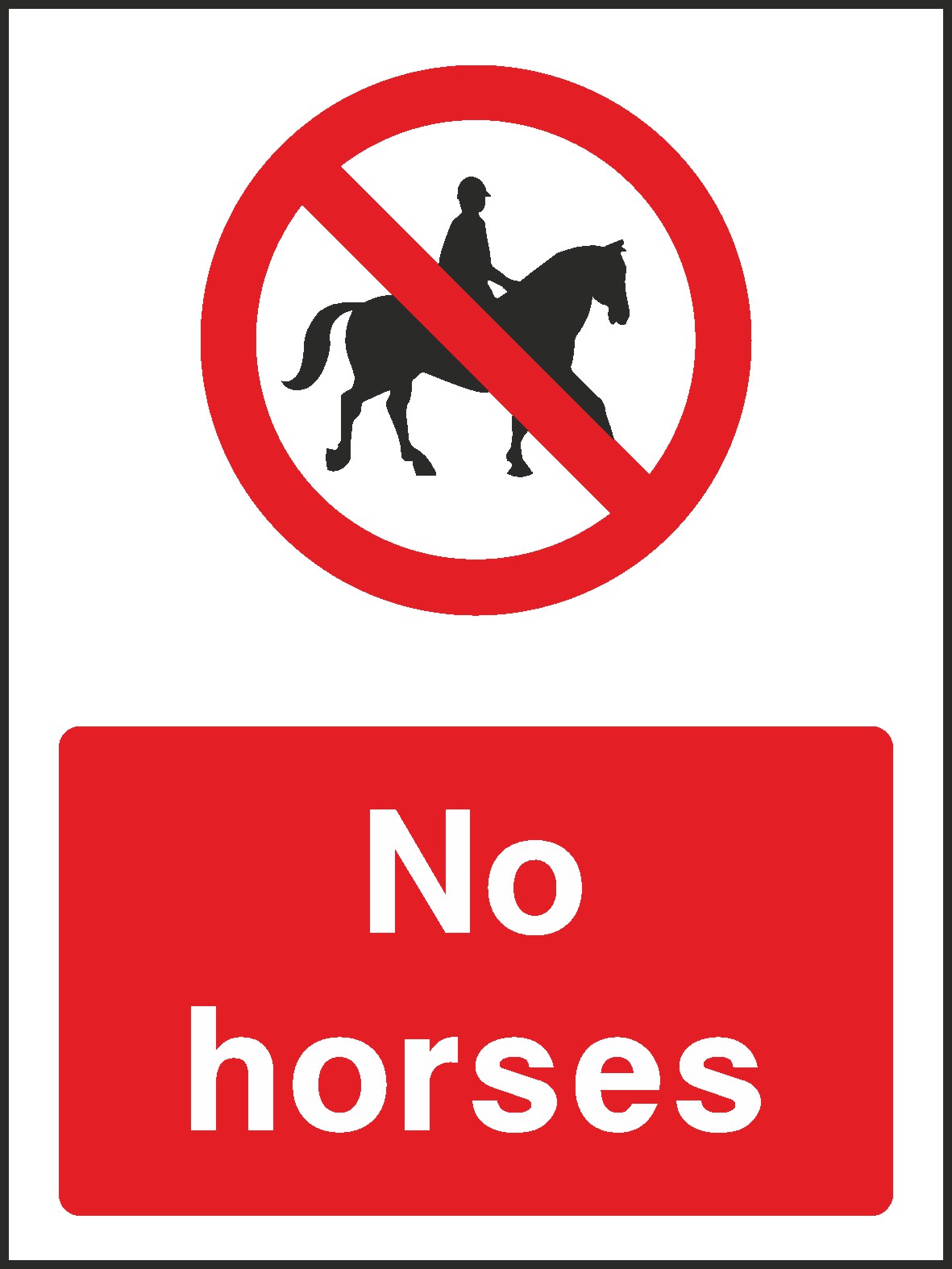 No Horses Signs and Stickers