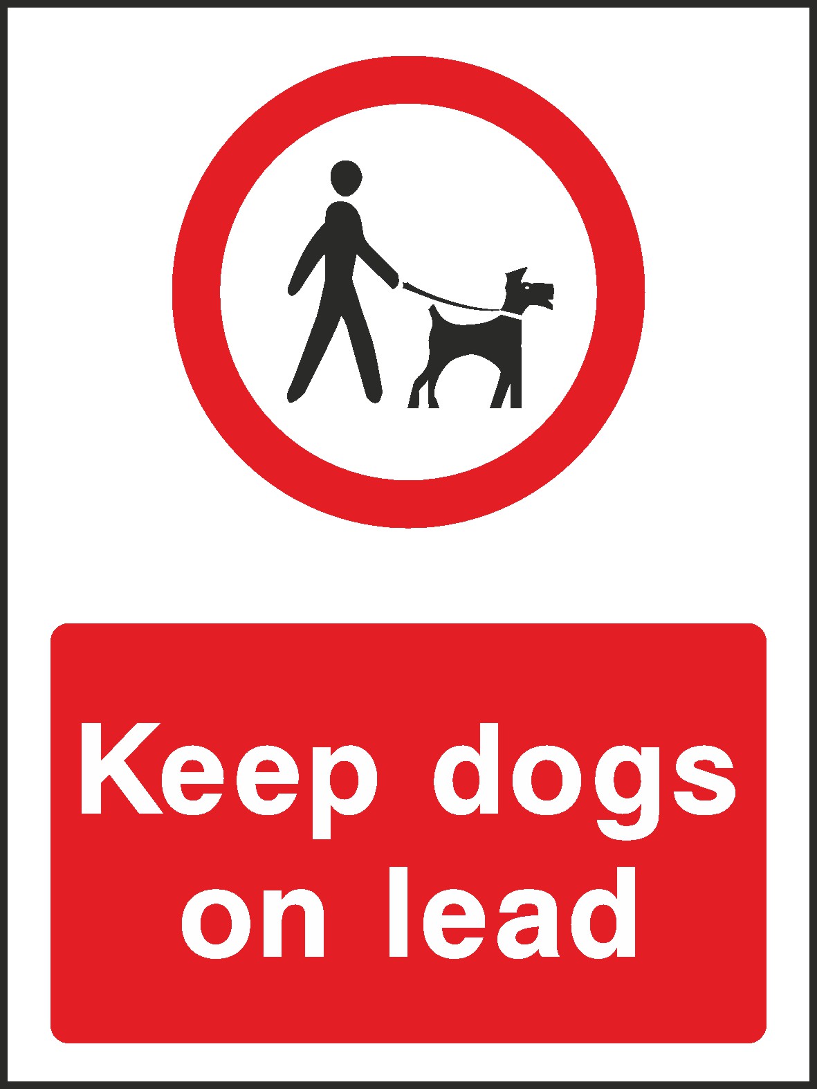 Keep Dogs On Lead Signs and Stickers