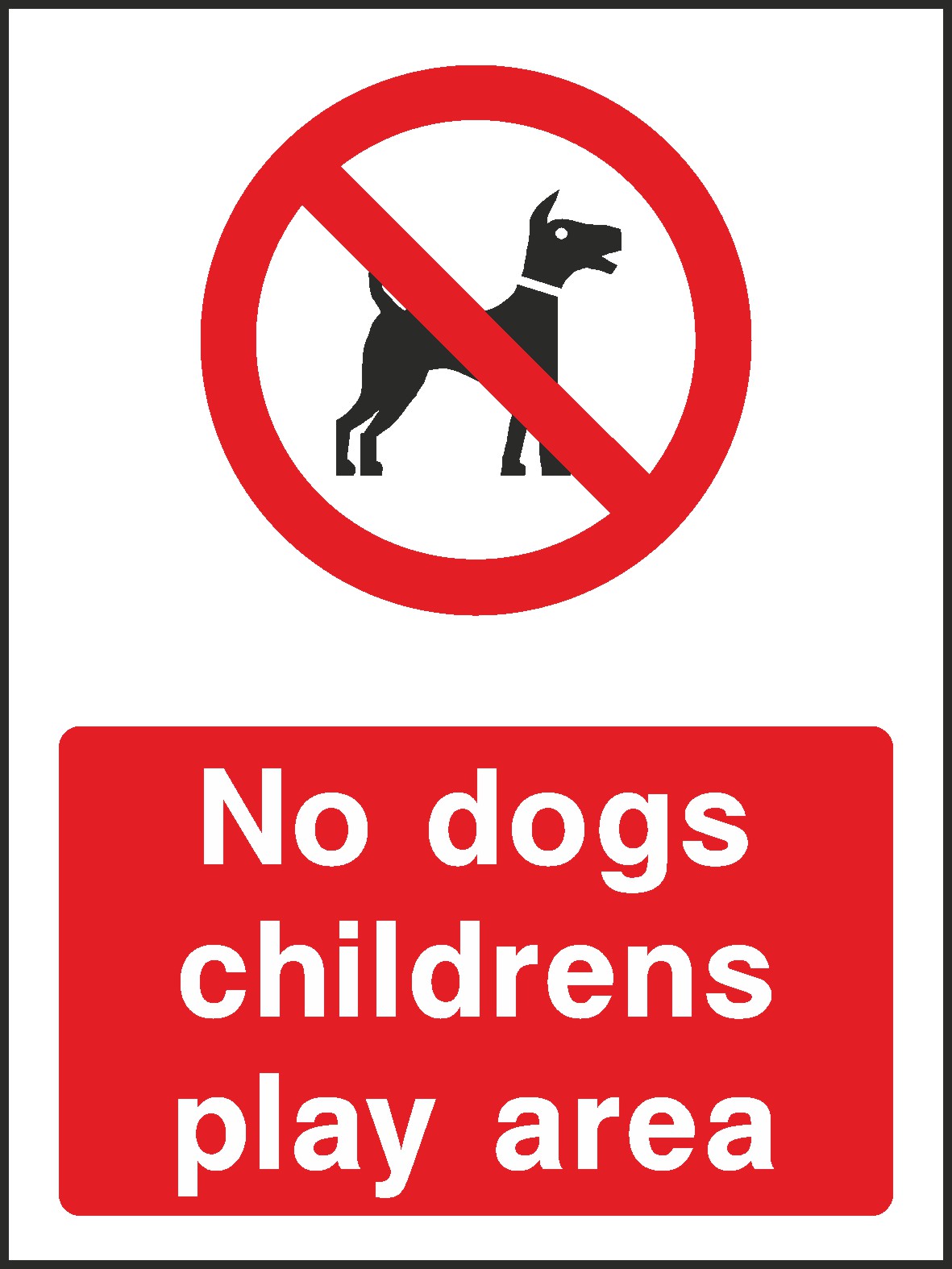 No Dogs Childrens Play Area Signs and Stickers