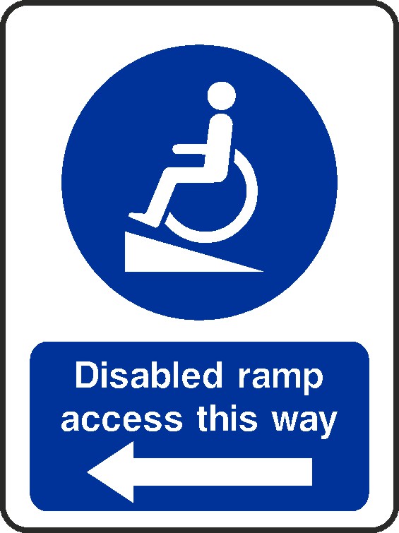 Ramp Access This Way Signs and Stickers
