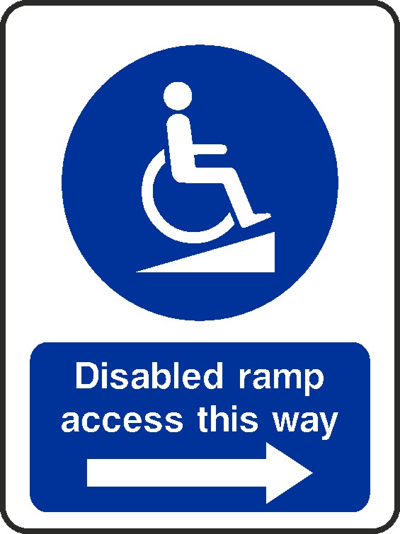 Ramp Access This Way Signs and Stickers