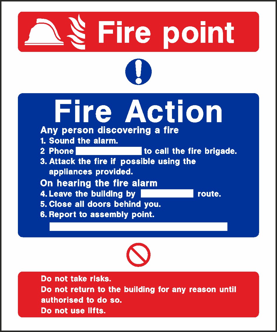 Fire Action Plan Signs and Stickers