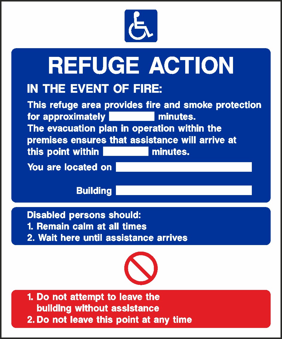 Fire Action Plan Signs and Stickers