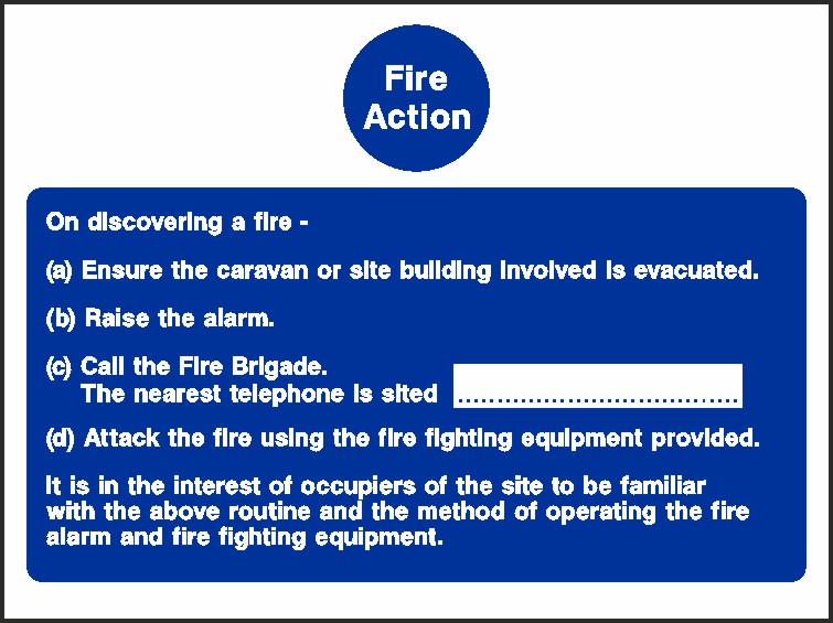 Fire Action Plan Signs and Stickers