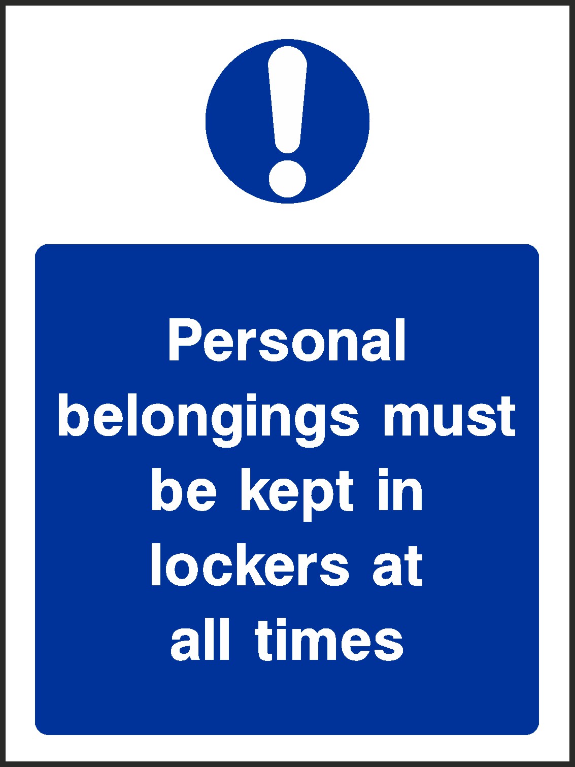 Personal Belongings Signs and Stickers