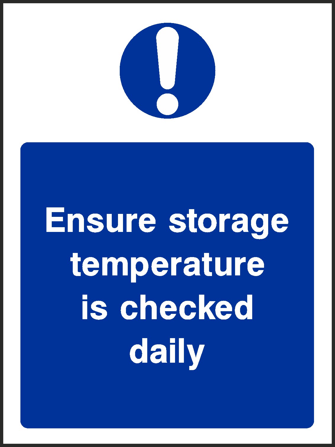 Storage Temperature Signs and Stickers