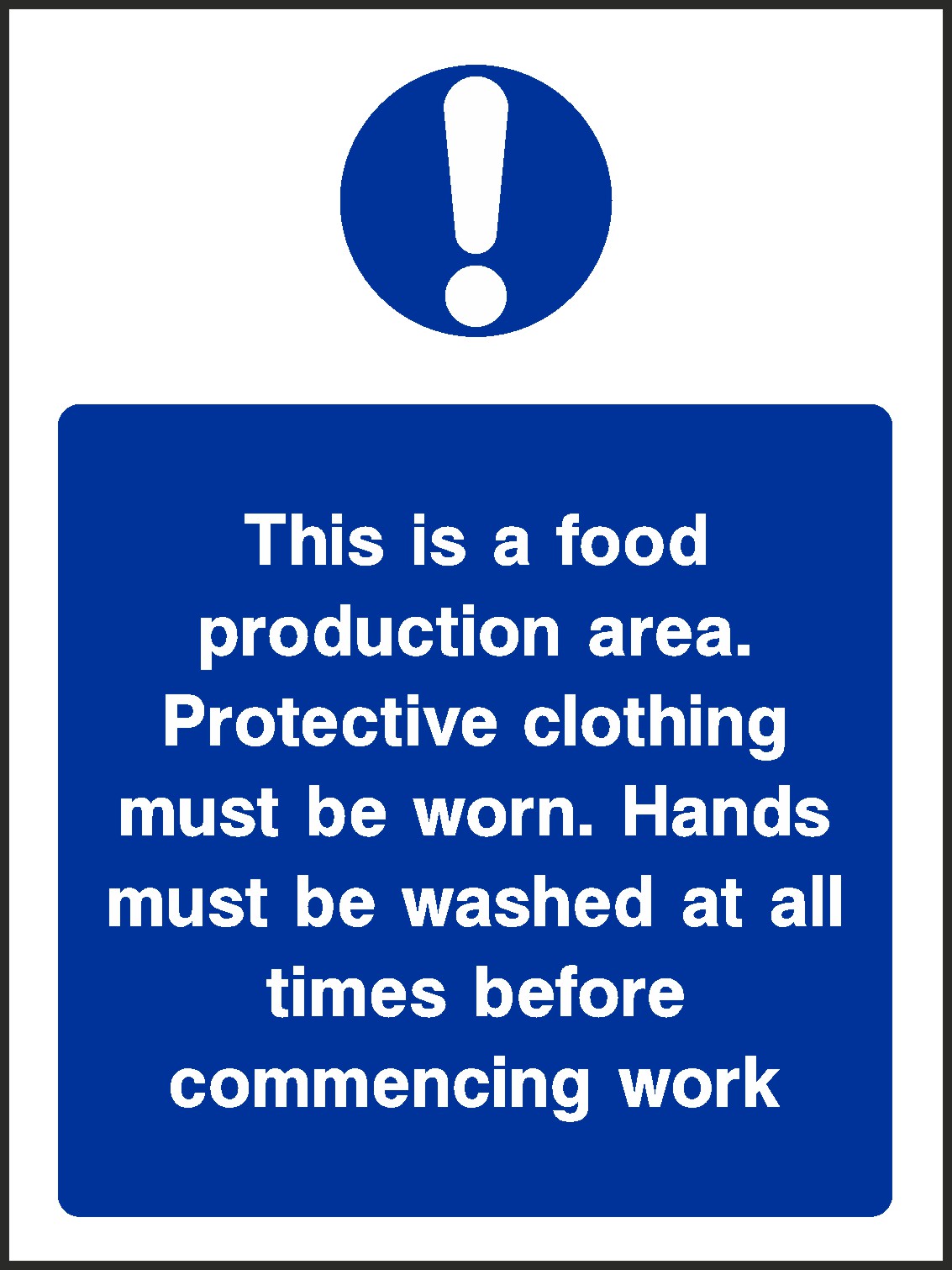 Food Production Area Signs and Stickers