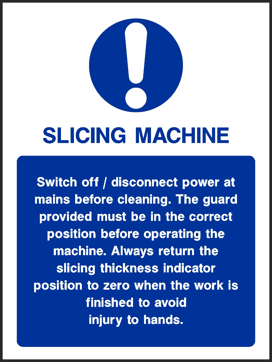 Slicing Machine Signs and Stickers