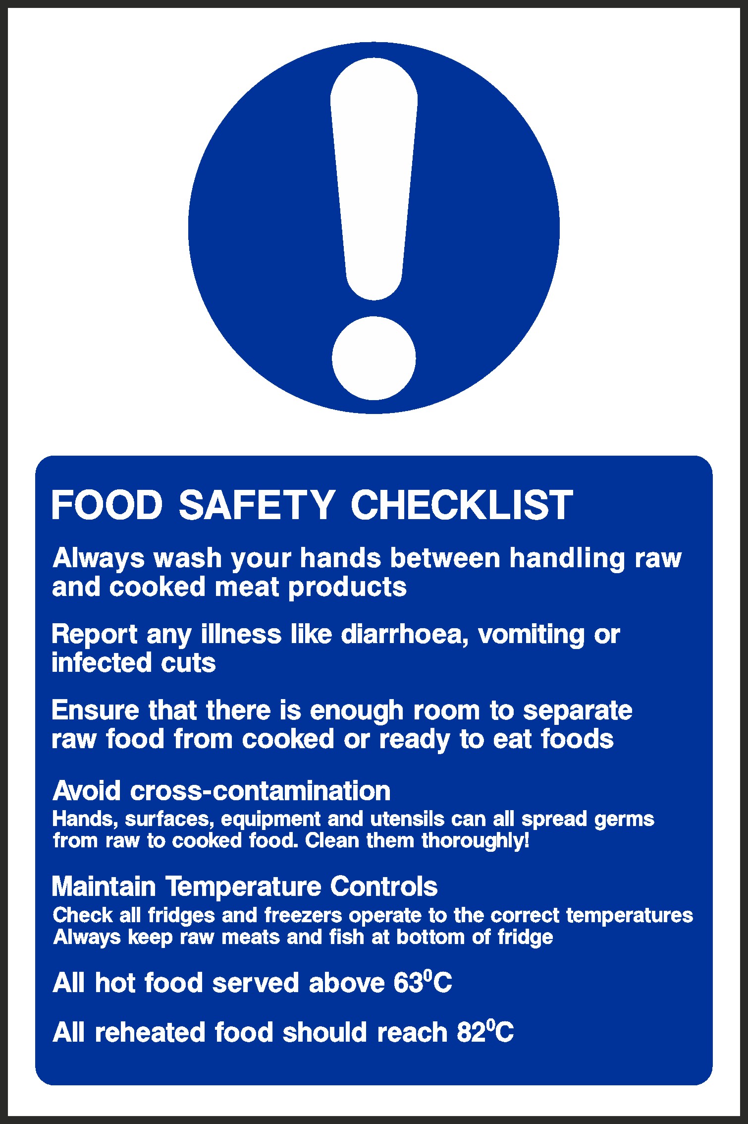 Food Safety Signs and Stickers
