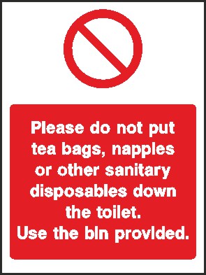 Down The Toilet Signs and Stickers