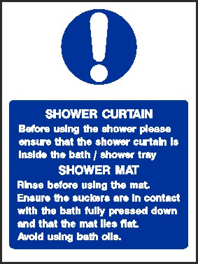 Shower Curtain Signs and Stickers
