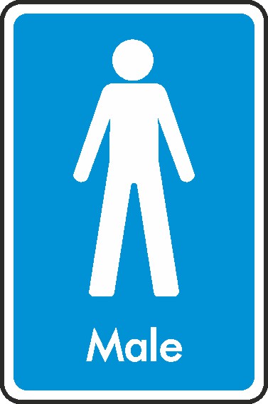 Male Only Signs and Stickers