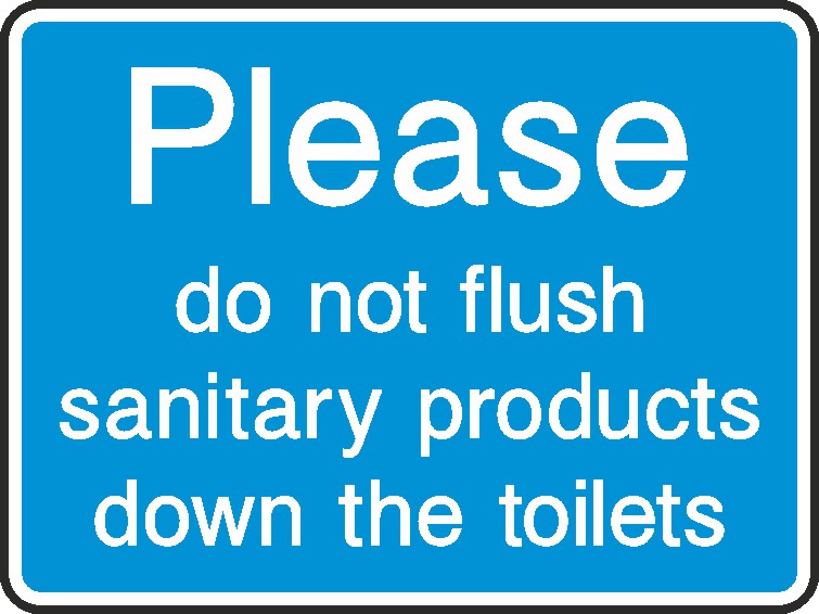 Do Not Flush Sanitary Products Signs and Stickers