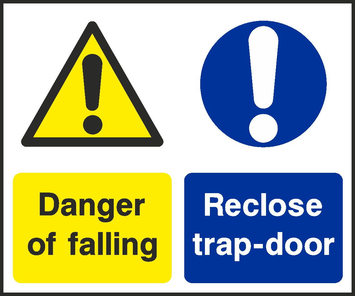 Danger Of Falling Lift Signs and Stickers
