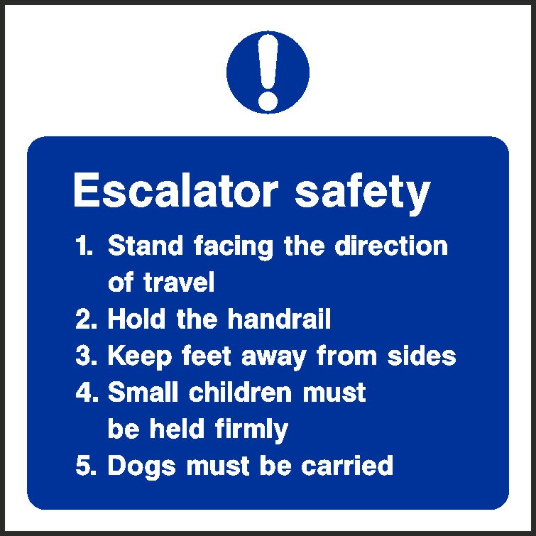 Escalator Safety Signs and Stickers