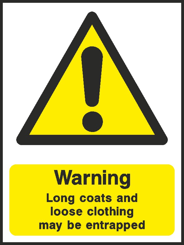 Clothing May Become Trapped Signs and Stickers