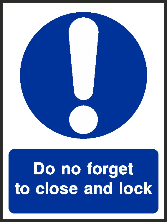 Close And Lock Signs and Stickers