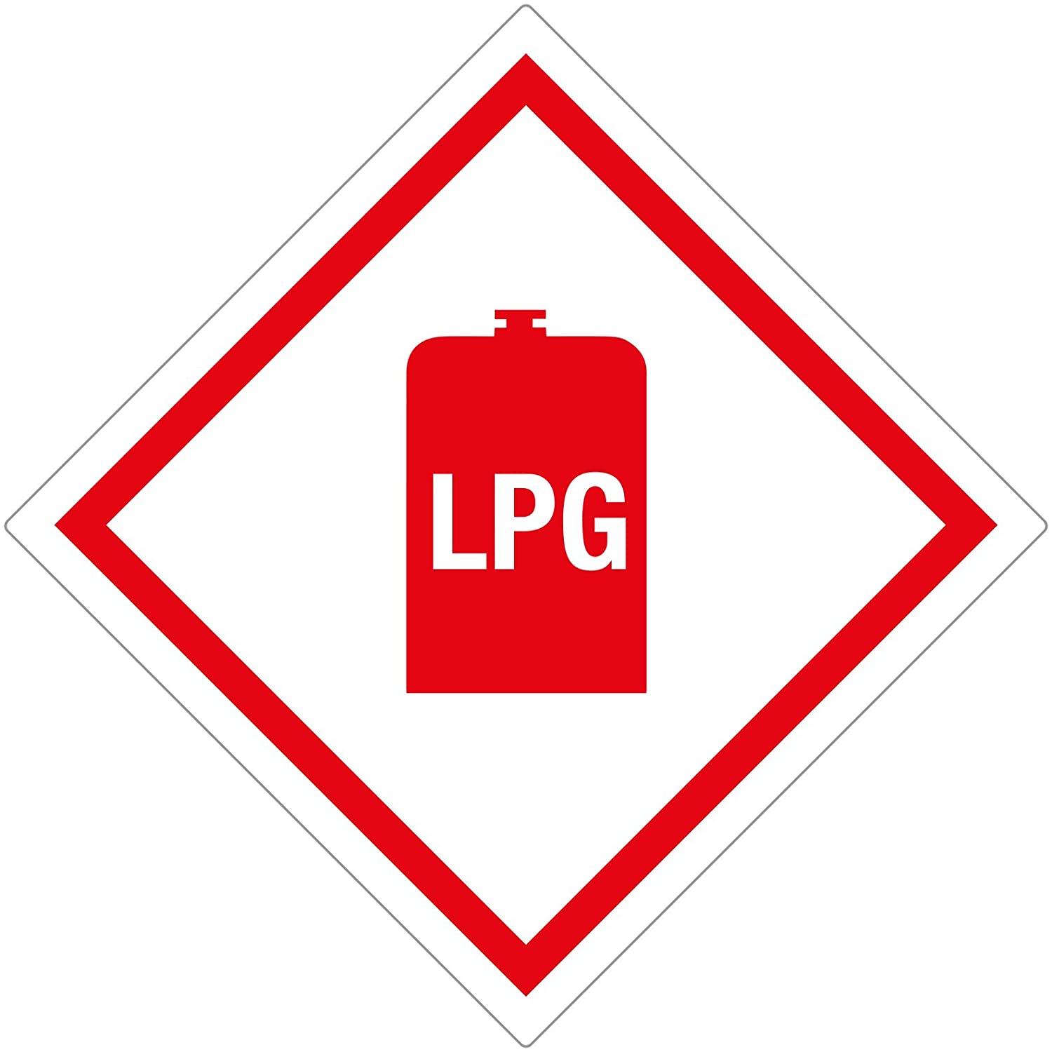 Caravan LPG Gas Sticker Caravan Motorhome Camper VW Campervan Gas Locker Box Gas Warning 75mm x 75mm, 90mm x 90mm [Self Adhesive Sticker]