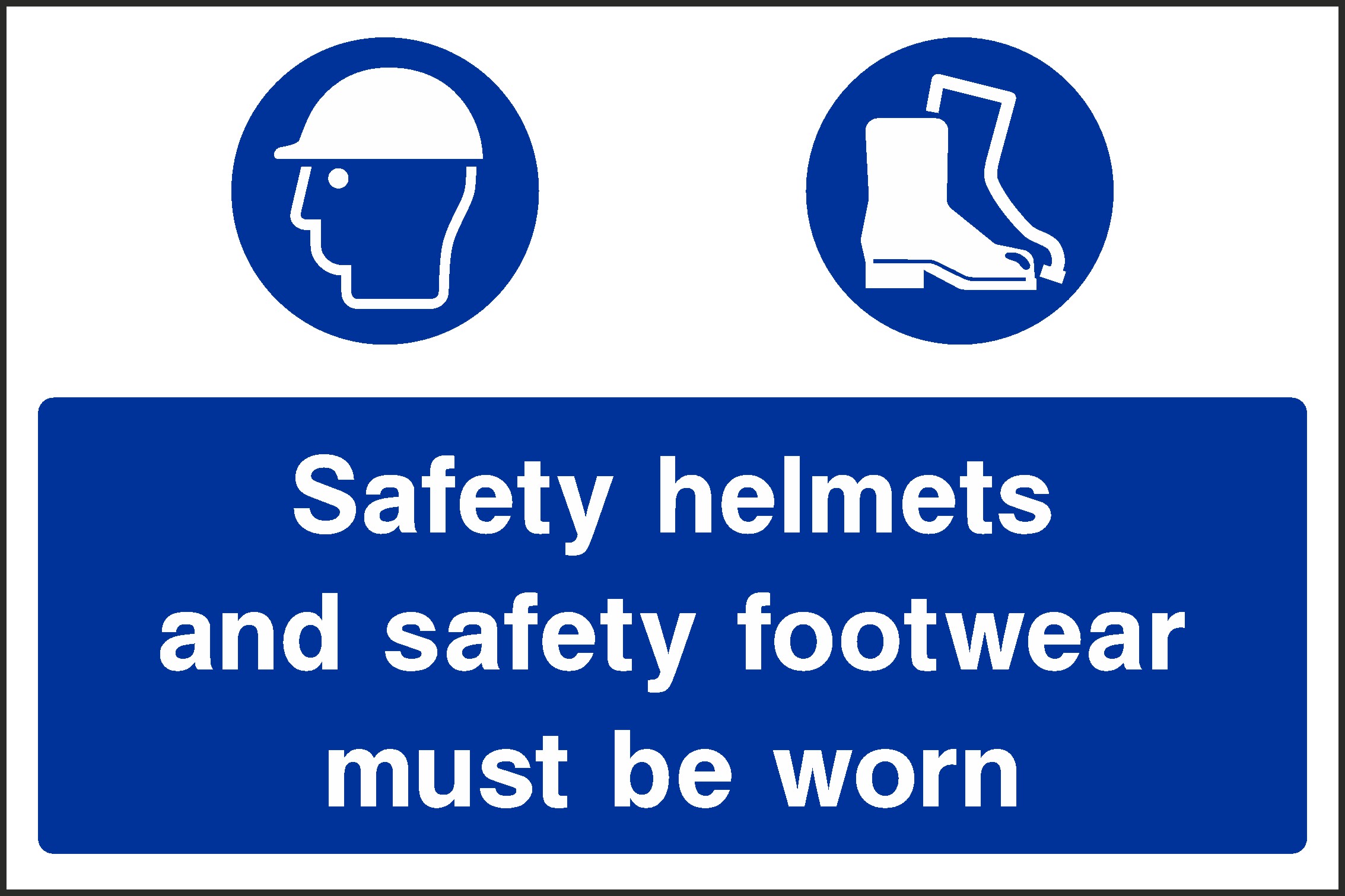 Helmets And Boots Must Be Worn Signs and Stickers