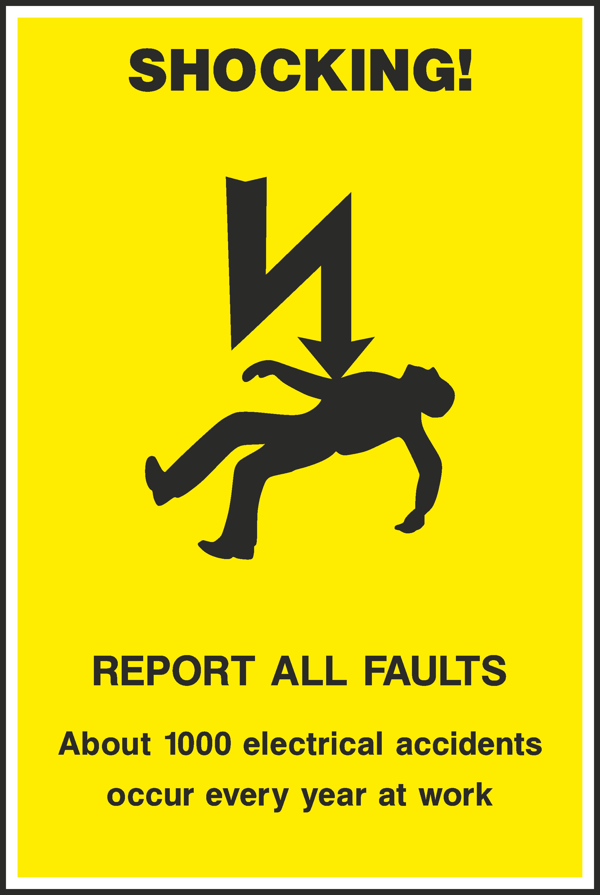 Report All Electrical Faults Signs and Stickers