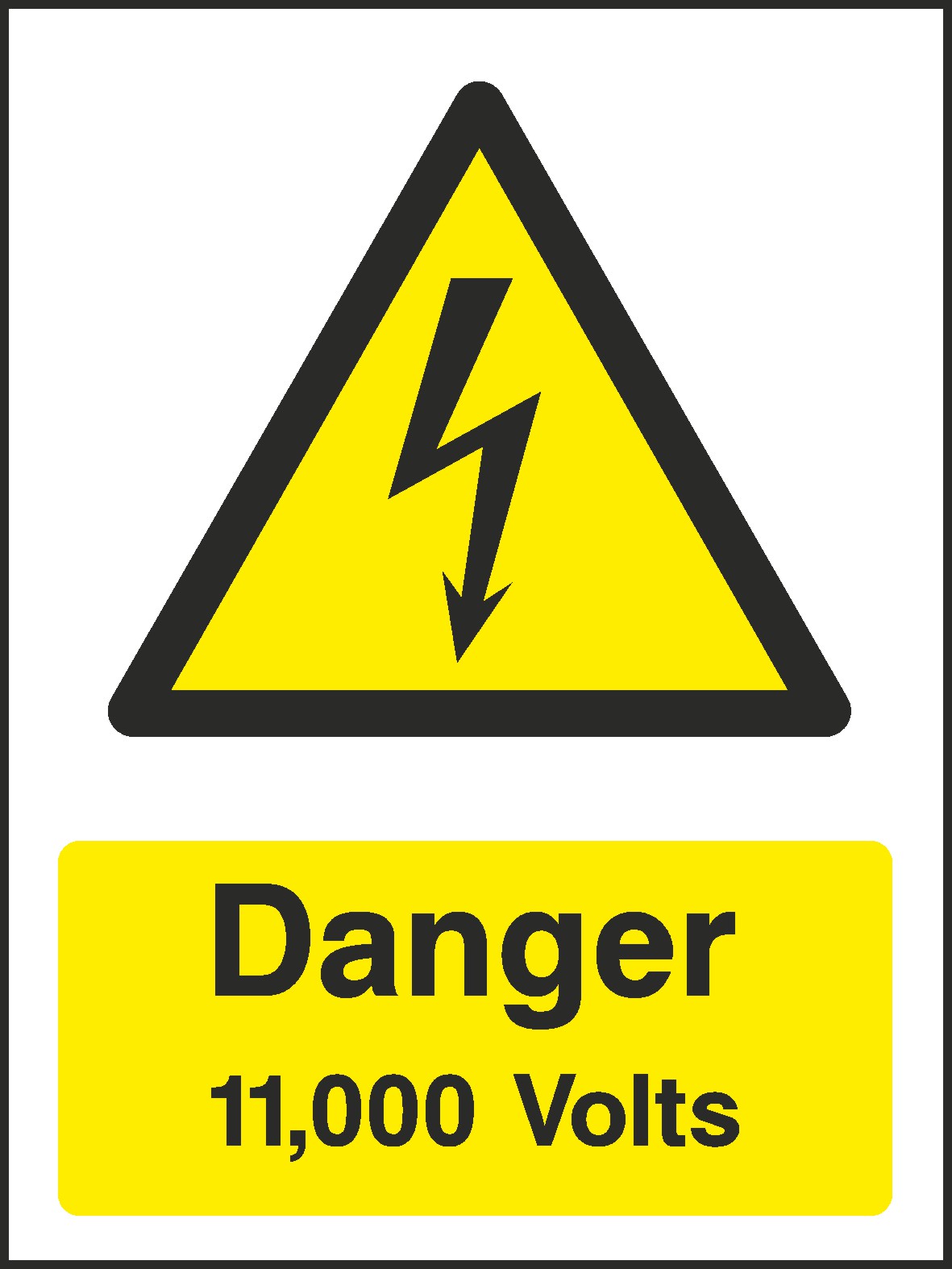 Danger 11,000 Volts Signs and Stickers