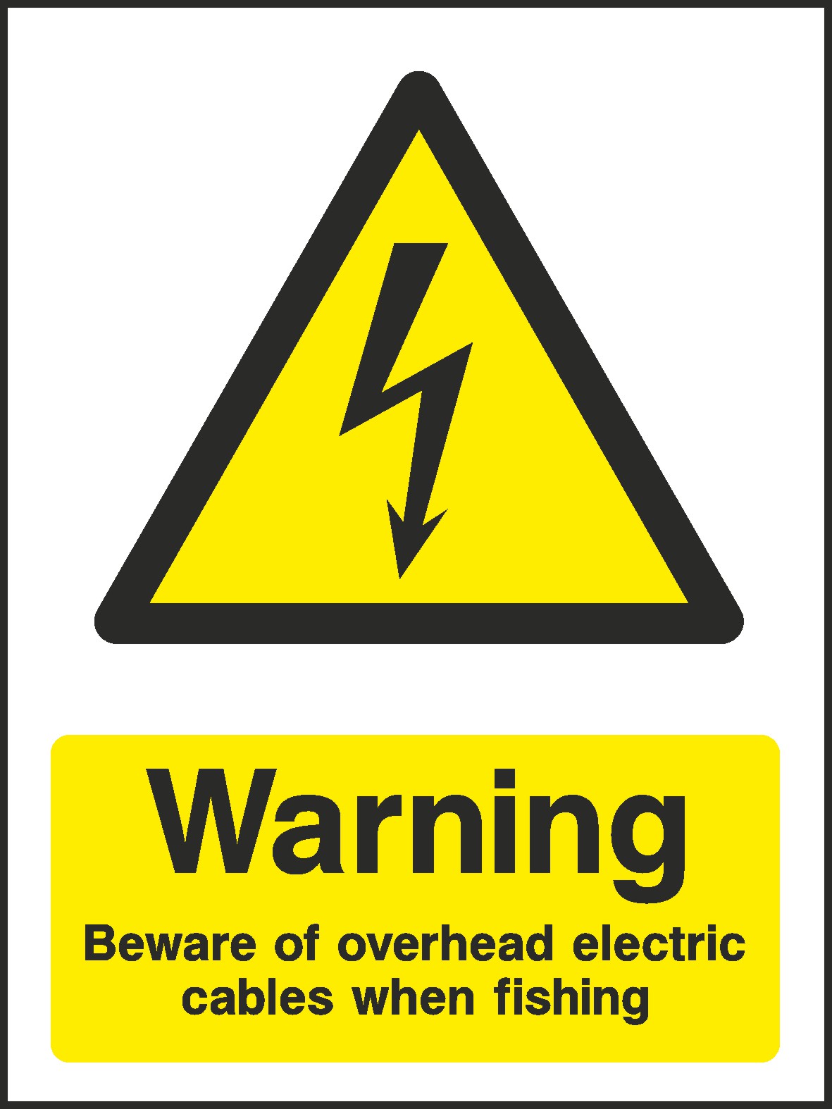Overhead Electric Cables Signs and Stickers