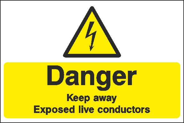 Exposed Live Conductors Signs and Stickers